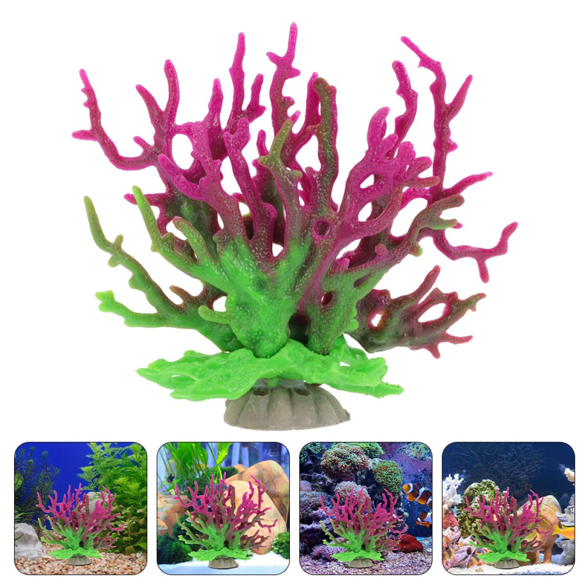 Yardwe 4piezas Decoración De Acuario Coral Artificial Elegante y Accesorio De Pecera De Resina para Naturales Acuarios
