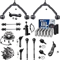 Vista 85 de Detroit Axle - Kit de suspensión de 14 piezas para Jeep Liberty 2006-2007, 2 cubos de rodamiento de ruedas, 2 brazos de control superior, 2 rótulas