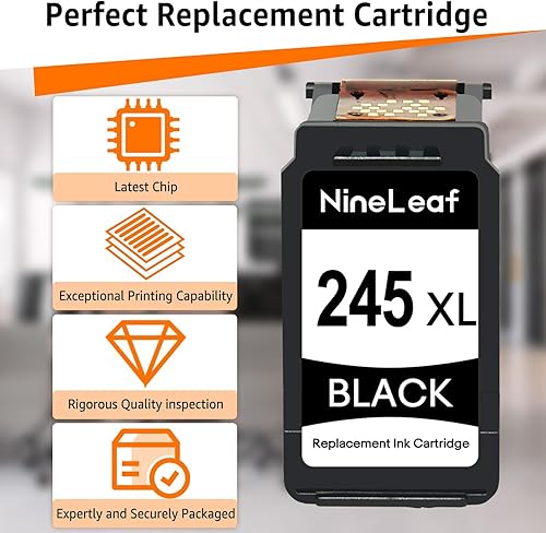 Miniatura 4 de NineLeaf Cartucho de tinta negro remanufacturado compatible con impresoras Canon PG-245XL 245XL PG-245 PIXMA MG2520 PIXMA MG2520 IP2820 MX492 MG MX