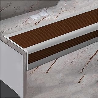 PVC Quadrant Trim,Corner Edging Strip,Anti Slip Stair Nosing | 3.3-32.8FT Edge Protector | Peel and Stick Molding | Indoor and Outdoor(Coffee,196in/16.4ft)