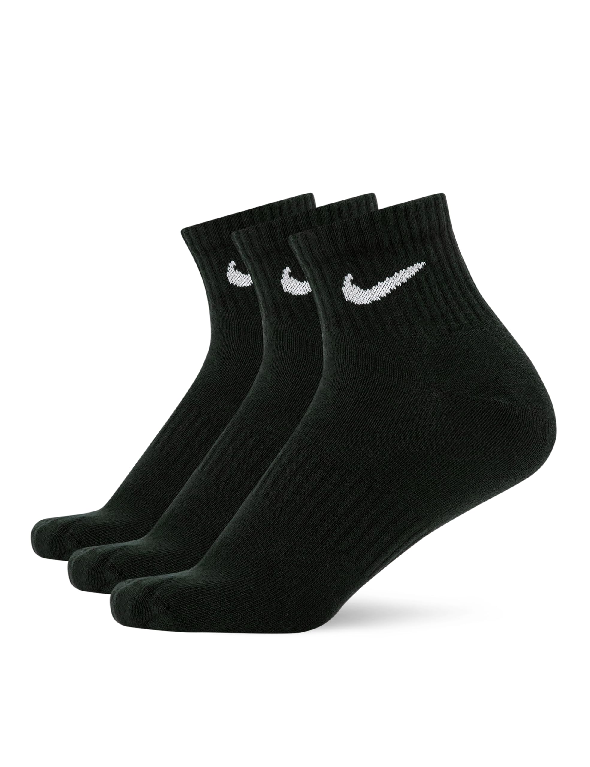 NIKE Mens Everyday Lightweight Socks, Black/White, M EU