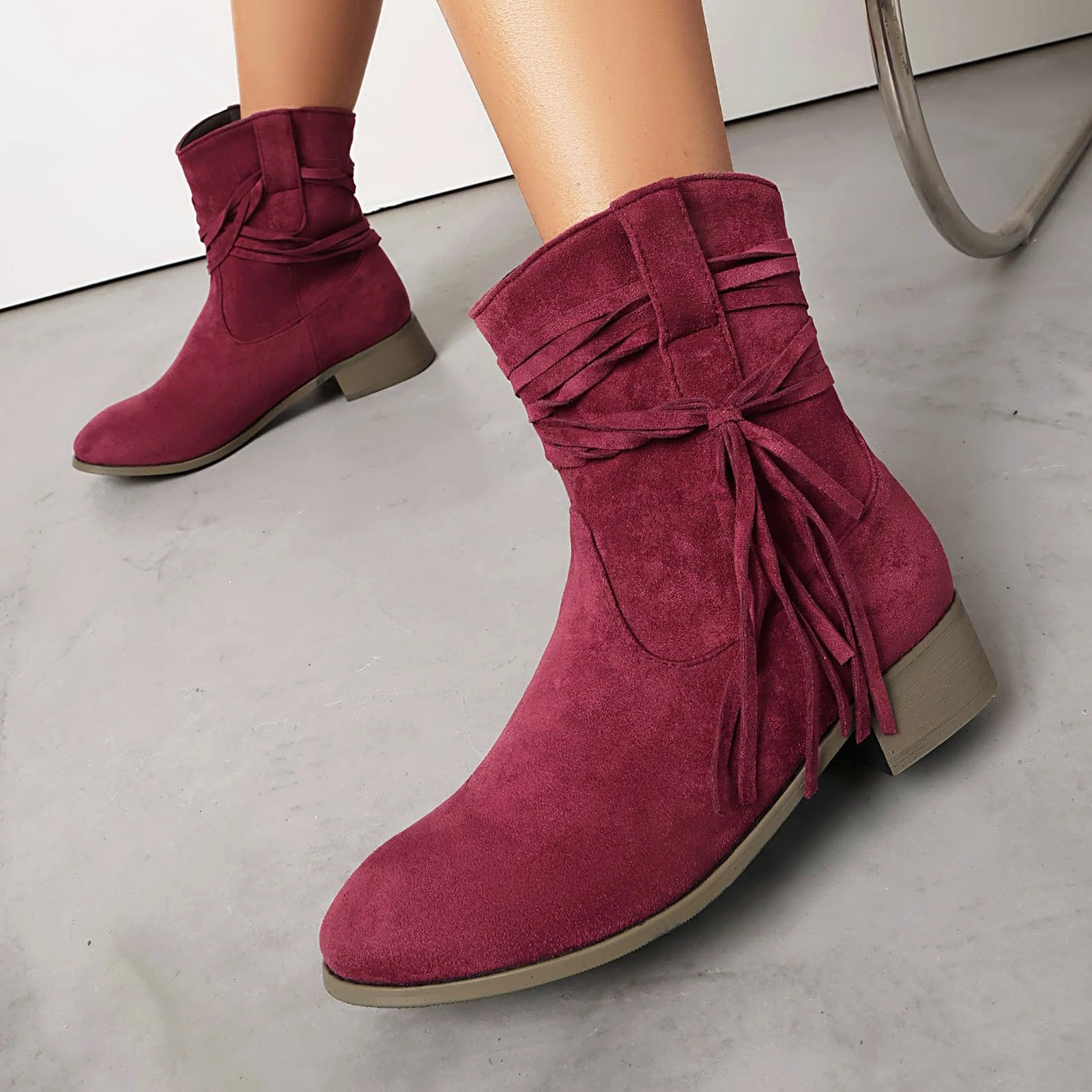 Stivaletti Donna Estivi Suola Antiscivolo Comodi con Tacco Stivali Leggero Antivento Chic Stivaletto Robusti Vintage Elegante Stivali da Pioggia Stivaletti per Esterno Giardino e Trekking