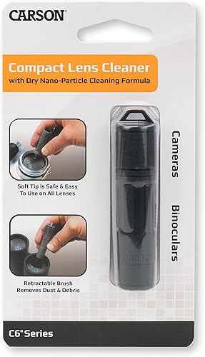 Miniatura 8 de Carson Limpiador de lentes compacto reutilizable con fórmula de limpieza de nanopartículas secas con punta redonda de 0.512in y cepillo retráctil