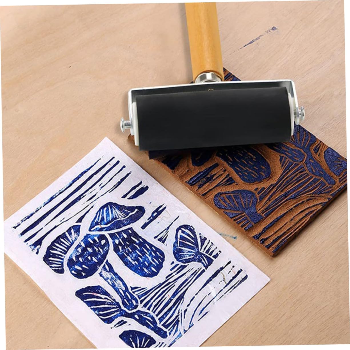 LIFKOME 3pcs Rubber Diamond Drawing Rollers Durable Ink Rollers for Art Printmaking Lightweight Easy to Use for Projects Smooth Surface Application