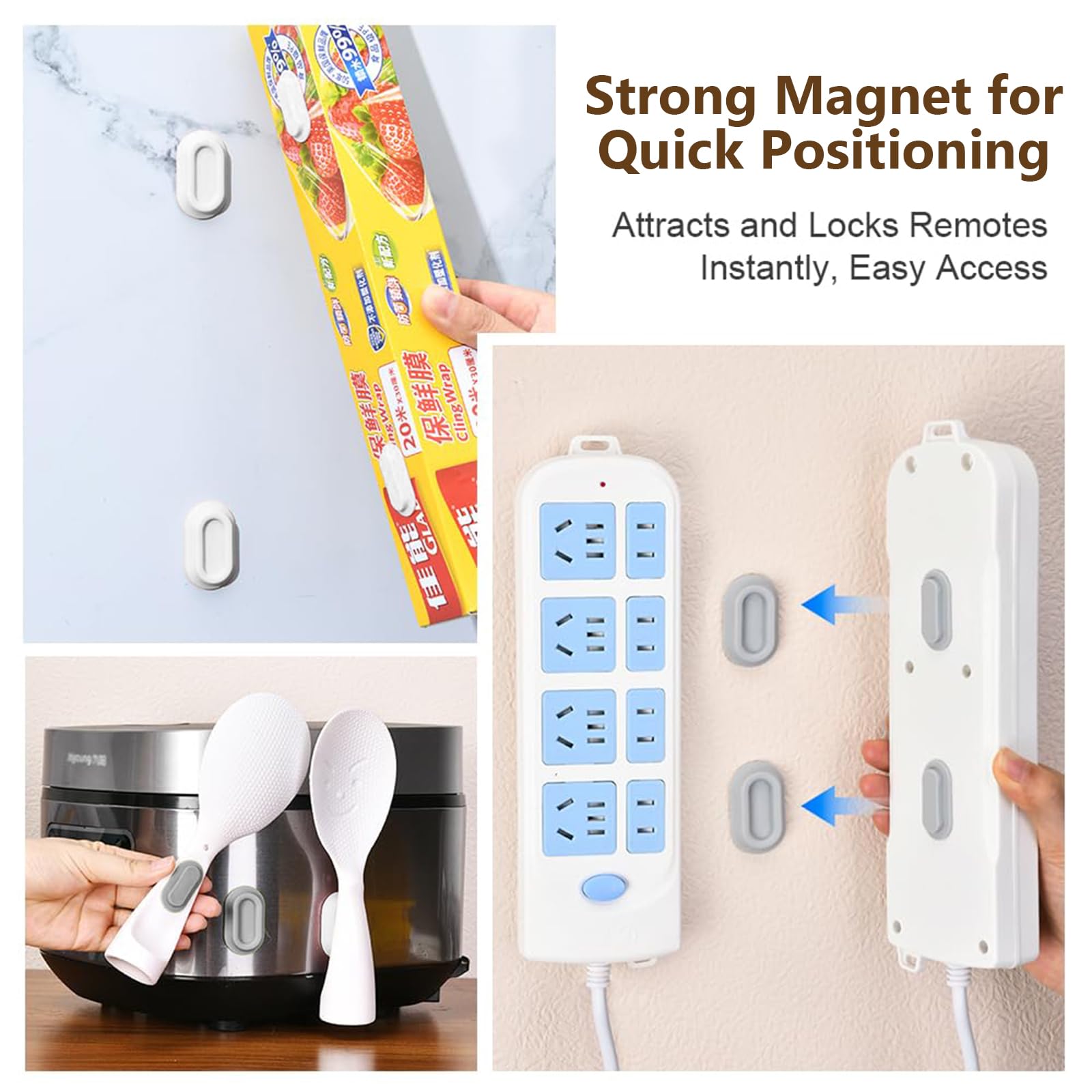 Support Mural Magnétique Pour Télécommande, Fixation Sans Perçage Installation Facile Avec Adhésif Support En Plastique De Style Contemporain Pour Télécommandes De Tv Et Climatiseurs G 601099559814397