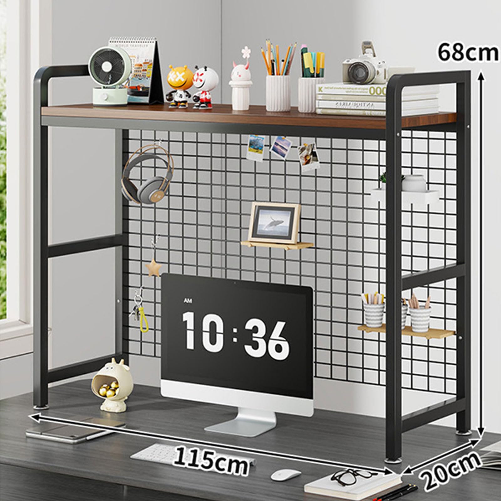 Libreria da scrivania in metallo, organizer per ufficio e dormitorio, con scomparti multipli e design moderno