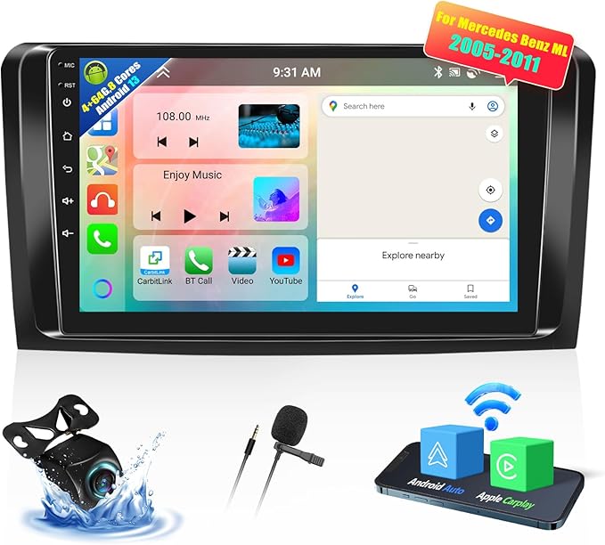OiLiehu 2+64G Android 13 Autoradio Pour Mercedes Benz ML GL W164