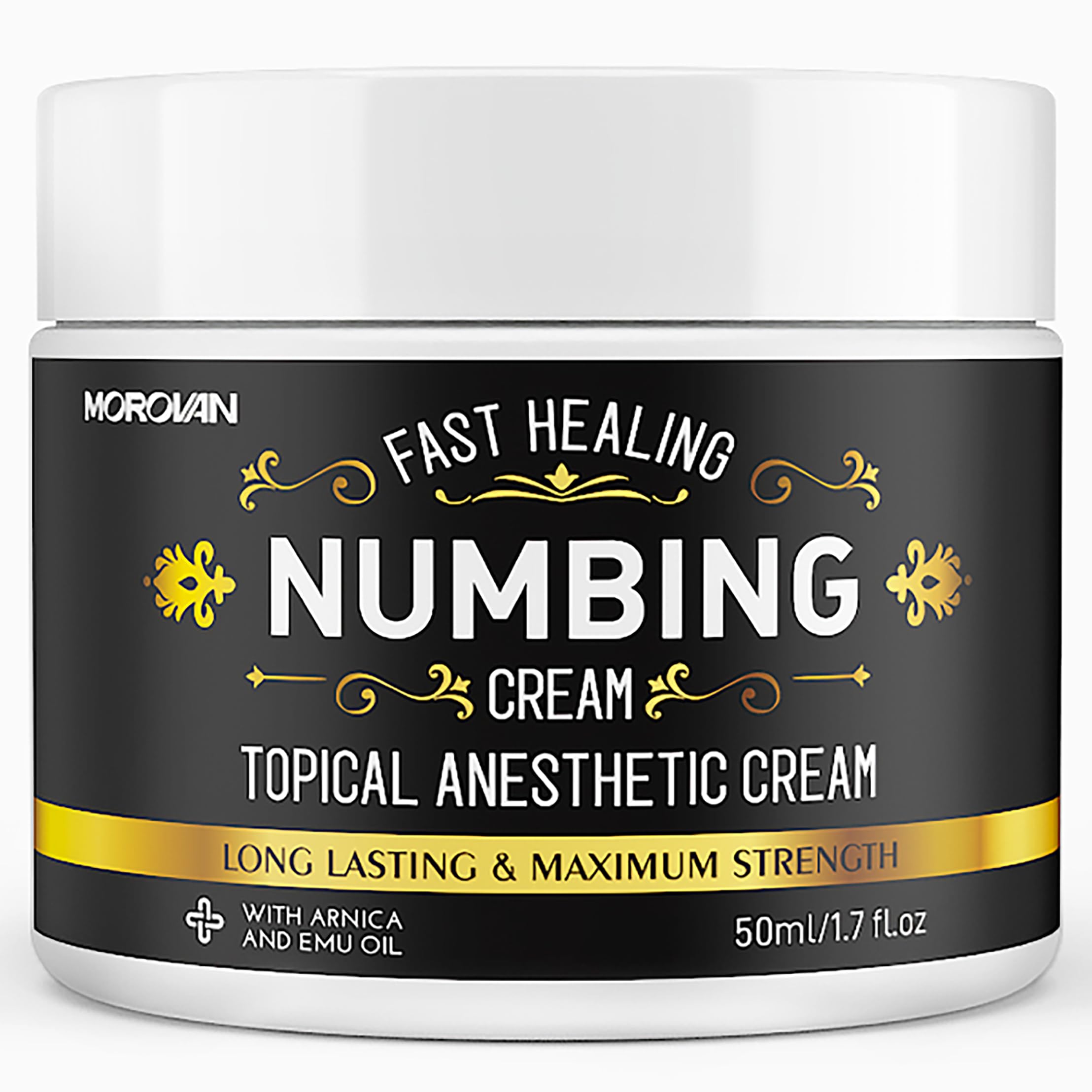 Morovan Tattoo Numbing Cream: 50g/1.7oz 6 Hours Painless Tattoo Numbing Cream for Tattoos Piercing Waxing