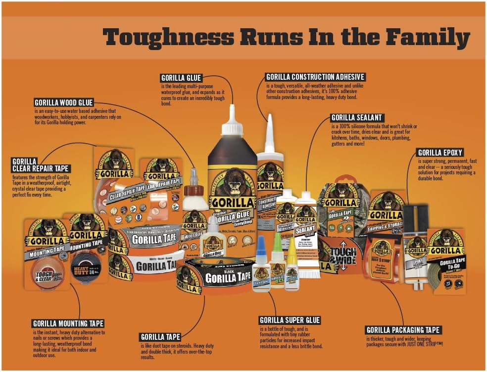 Gorilla 2 Part Epoxy, 5 Minute Set, .85 ounce Syringe, Clear, (Pack of 10)