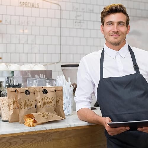 Miniatura 6 de Outus 1000 mini bolsas planas de papel de estraza natural, palomitas de maíz, regalos de fiesta, bolsas de mercancía para galletas, postres,