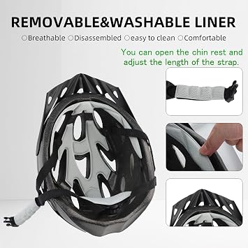 Adult Cycling Bike Helmet, Lightweight and Adjustable with Pads&Visor for Men and Women,Premium Quality Airflow Unisex Bicycle Helmet,Suggested Fit 58-61 cm