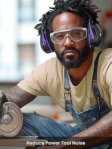 Miniatura 10 de Orejeras de seguridad con reducción de ruido de 31 dB con diadema ajustable, protectores auditivos para niños autistas, adultos, para cortar césped,