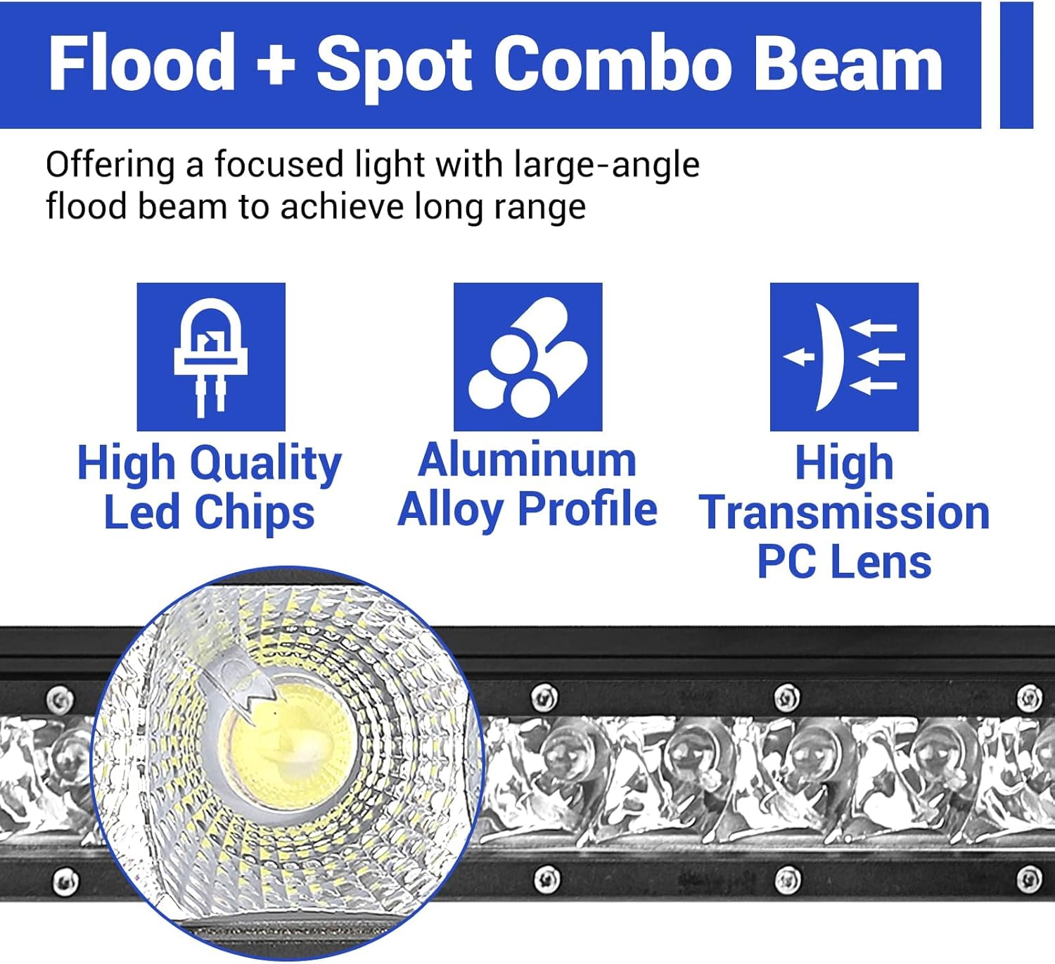 Mofun 22" 150W LED Light Bar Kit & Front Hidden Lower Bumper Mounting Brackets Compatible with Chevy Silverado 1500 2007-2013