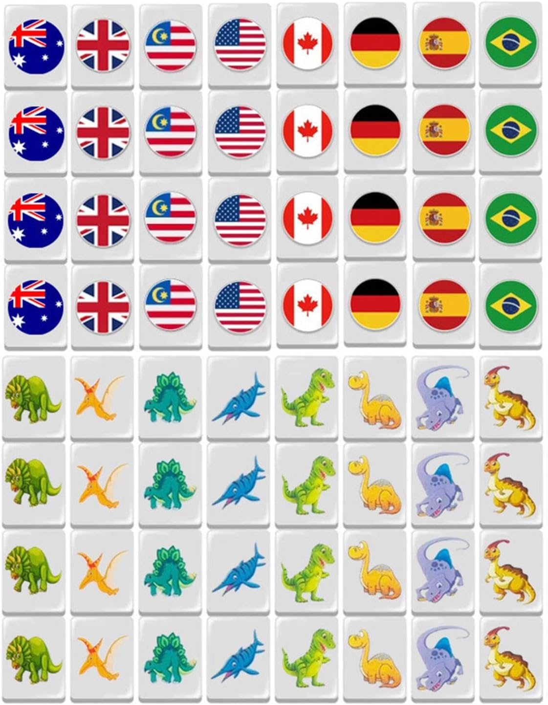 Seaside Escape Game Blocks, Mahjong Game Set, 65PCS Mahjong Flag Pattern Game Blocks, Game Tiles Flag Pattern for Adults Kids, 30mm, Refer to Description, MKU5O360991NVNVZZ