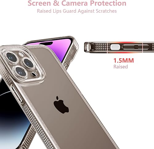 Miniatura 2 de ZTOFERA Diseñada para iPhone 12 Pro Max de 6.7 pulgadas, bonita funda transparente brillante para mujeres y niñas, funda protectora de silicona TPU