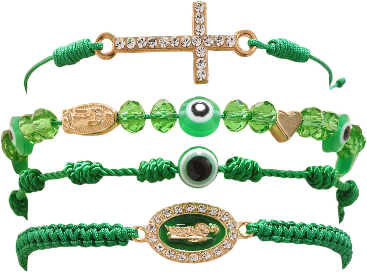 String Evil Eye 7 Knot Lucky Bracelets San Judas Bracelet Virgin Mary Amulet Protection Jewelry for Women Men