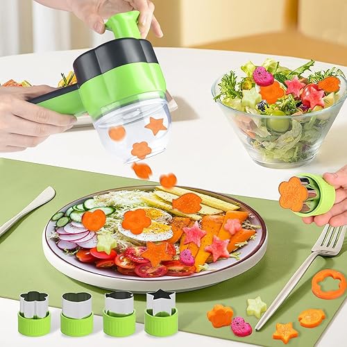Miniatura 3 de Cortador eléctrico de verduras 4 en 1, portátil, recargable, inalámbrico, procesador de alimentos y máquina picadora, batidora, rebanada de