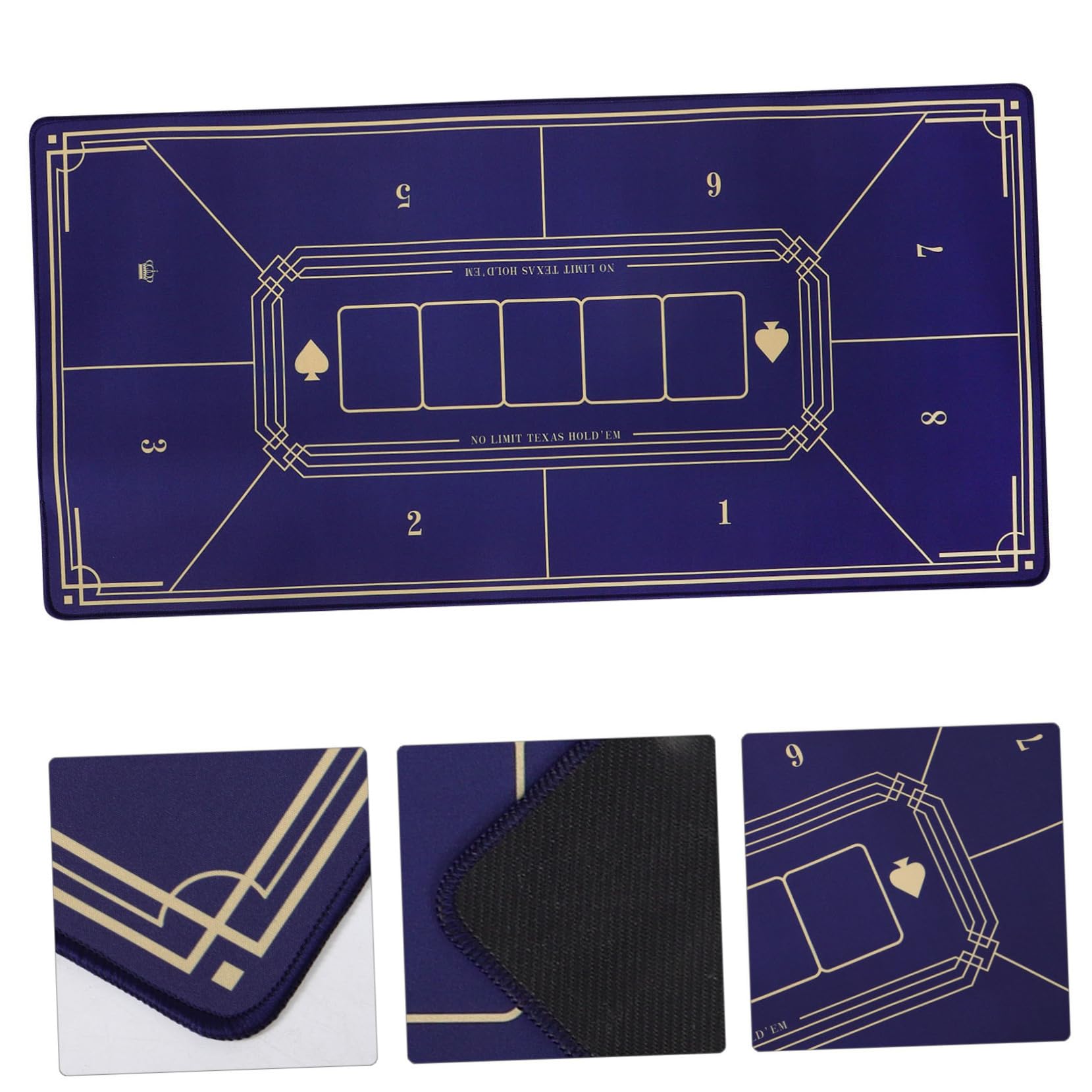 Tapete de Póquer Portátil Plegable de Resina y Goma Azul