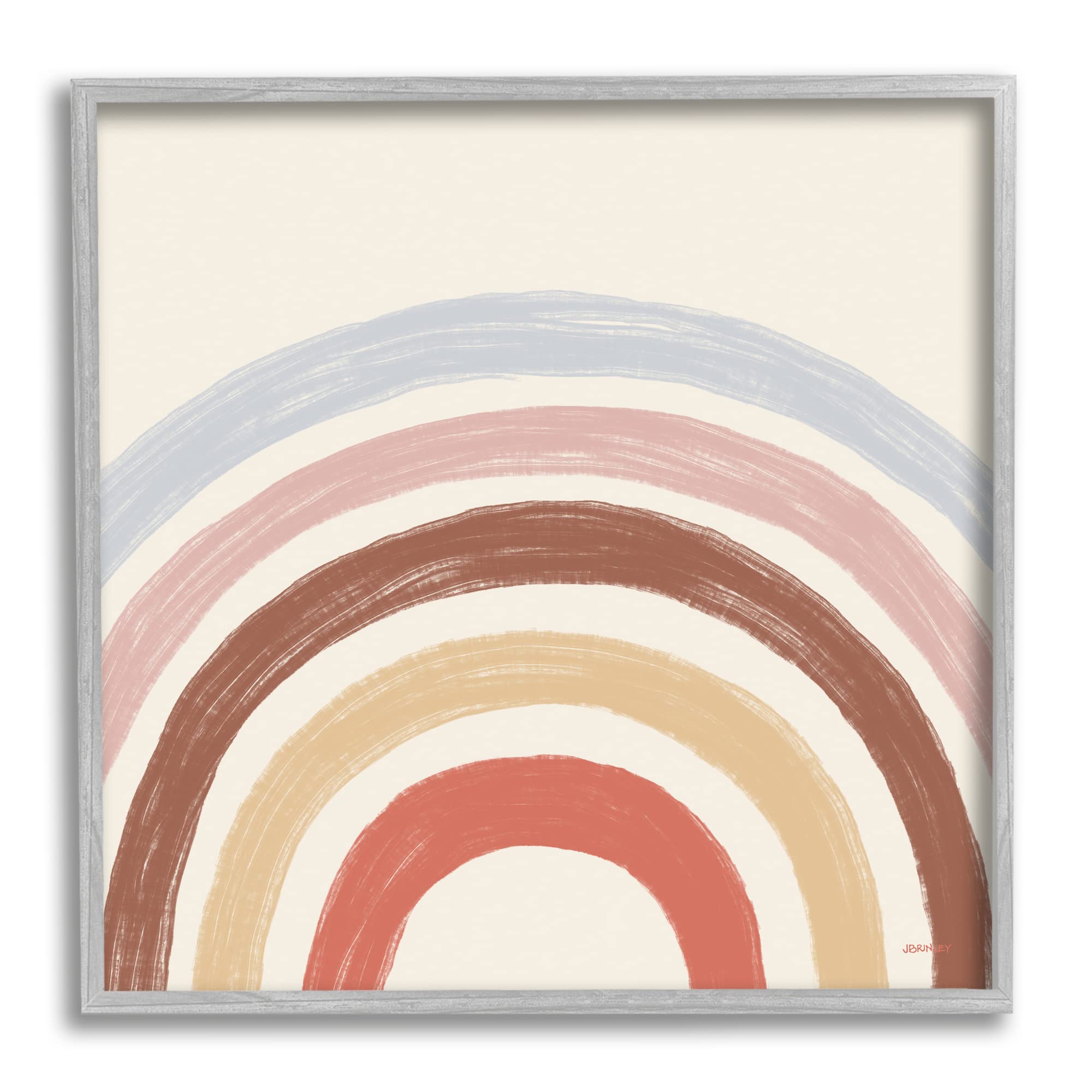 Stupell IndustriesNeutral Tones Arched Rainbow Stripes Framed Wall Art, Design by Brinley Designs