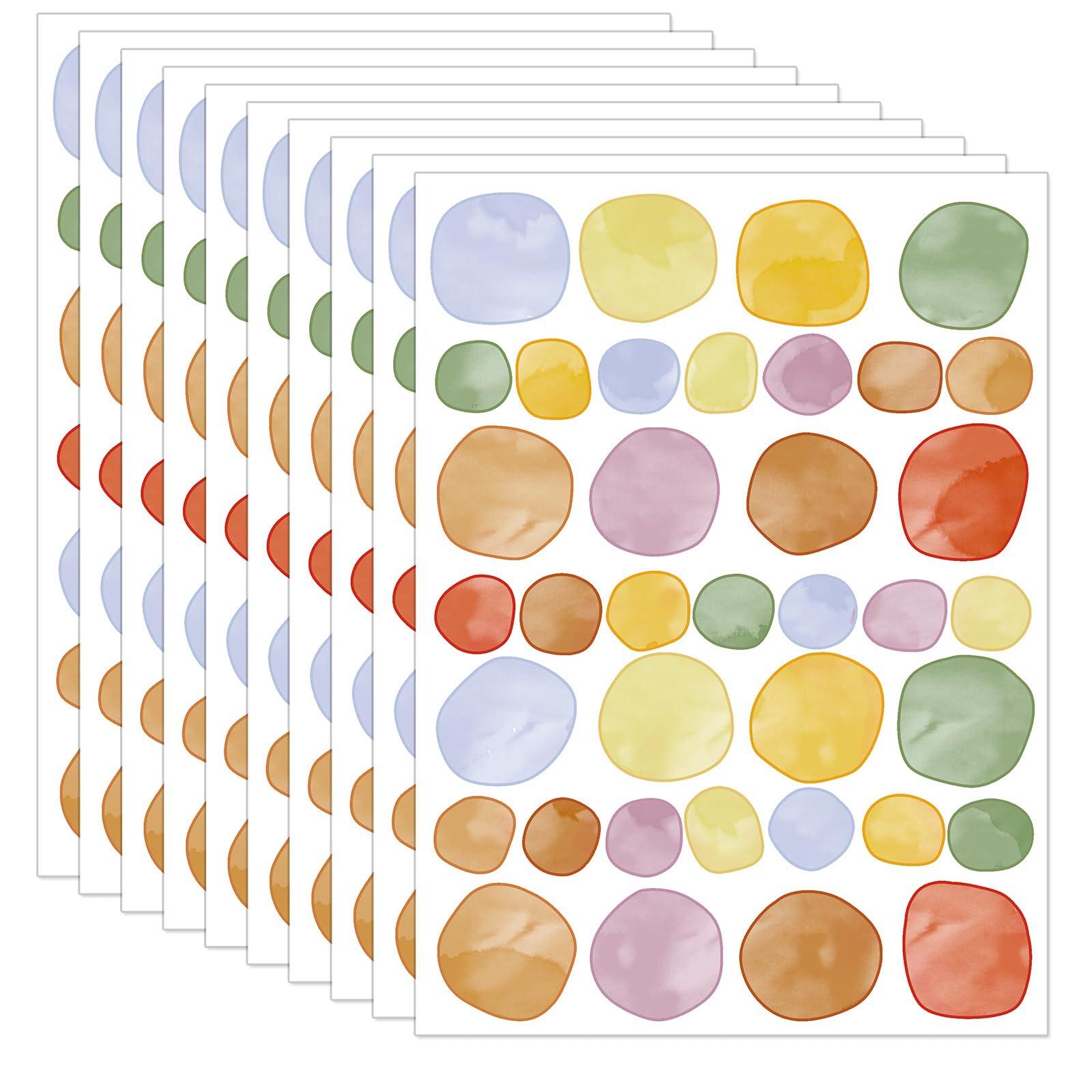 10 Sheets Wall Sticker for Kids Colorful Irregular Dots Decal PVC Sticker Decoration for Bedroom Nursery Colorful Dots Decal