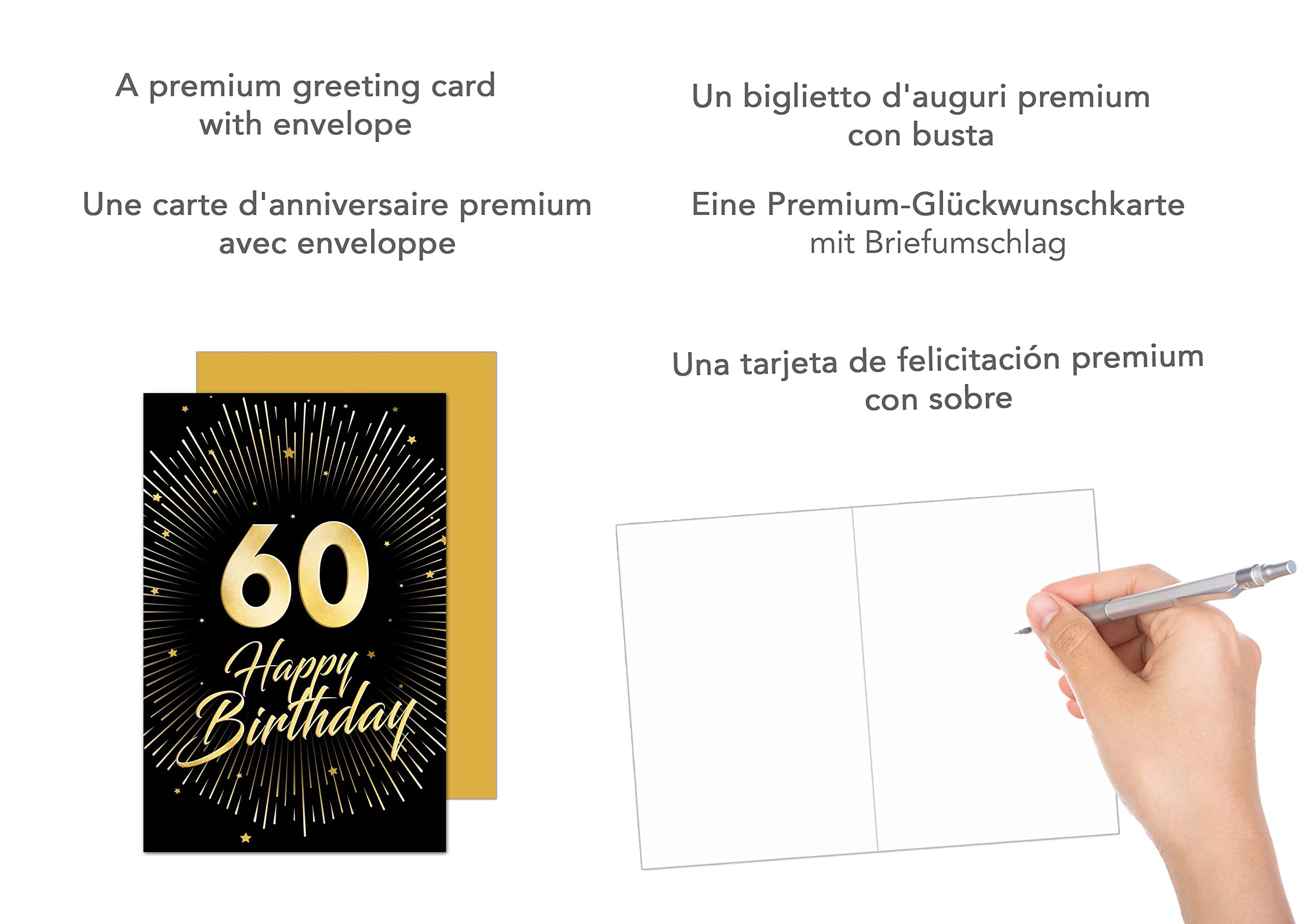 Afie Glückwunschkarte Zum Geburtstag – Goldglänzend, Mit Umschlag | Format 11,5x17 Cm, Aus Frankreich | PEFC-zertifiziertes Papier