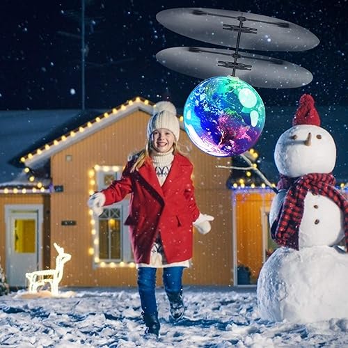 Miniatura 6 de Paquete de 2 juguetes de bola voladora para niños, juguetes voladores a control remoto para niños y niñas, regalos de cesta de Pascua Tierra Luna