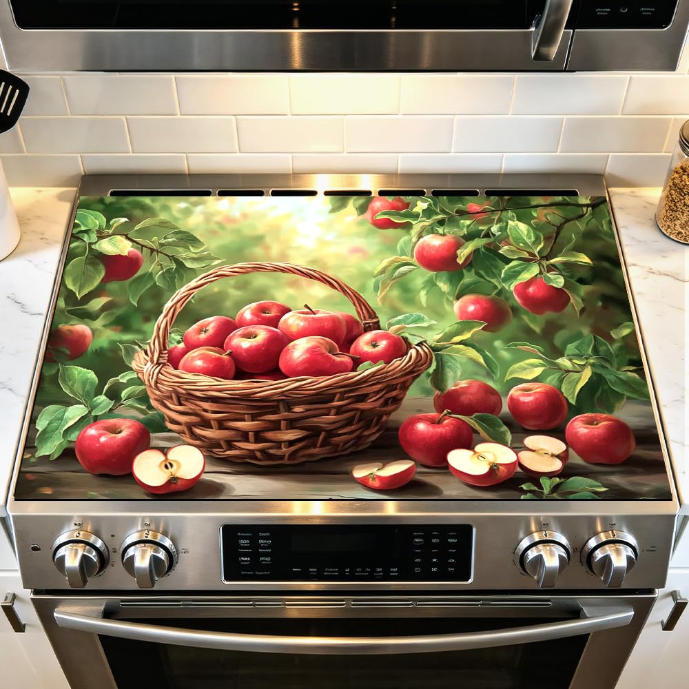 Apple Stove Top Cover for Electric Stove, 28.4 x 20.5 in