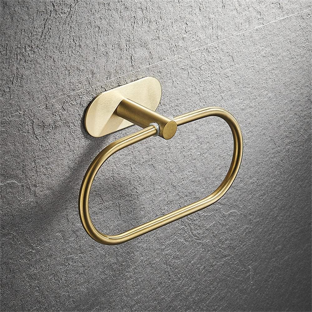 304 Stainless Steel Towel Rack Free Punch Towel Ring Brushed Gold Round Towel sage Bathroom Pendant Stainless Steel Bath Towel Rack Towel Ring