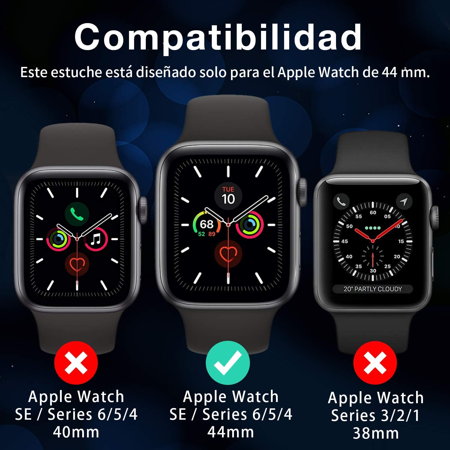 KKM 2 Pack Case bulit in Tempered Glass Compatible with Apple watch Series 6 Series 5 Series 4 44mm, Replaceable Four-Colored Buttons, Ultra-thin Silicone Shell , All-round Protective Cover - Black