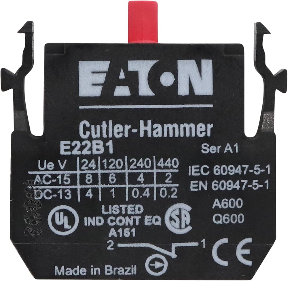 EATON E22B1 1POLE, for 22.5MM Operator, 1NC, 600VAC, 10AMP