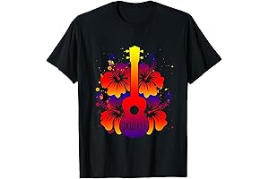 Ukulele T-shirt: Hawaiian Hibiscus Flower Bouquet