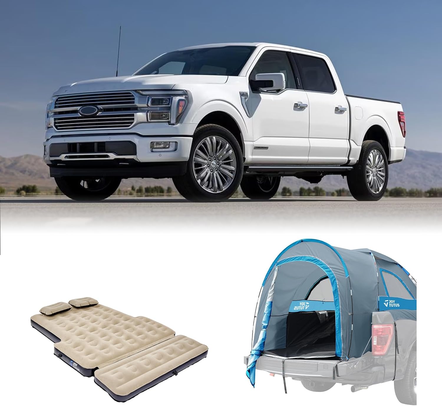 JOYTUTUS Truck Tent with Rainfly 5.0Ft+JOYTUTUS 5.0Ft Truck Bed with Removable Extension