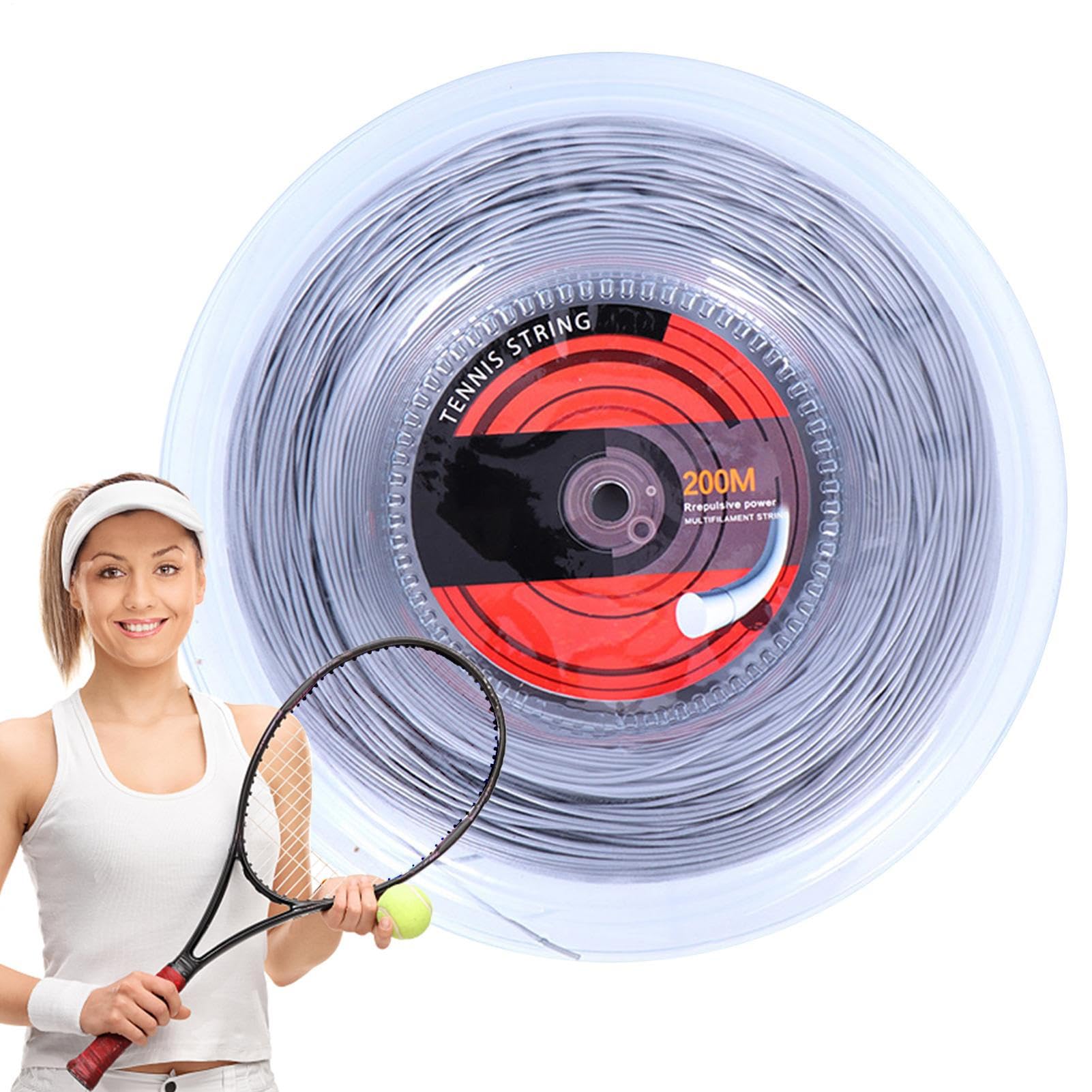 Mulinello da tennis, corda sintetica di alta qualità, per racchetta da tennis, multifilamento, in poliestere, ad alte prestazioni, per controllo della rotazione, per giocatori di tennis, allenatori e
