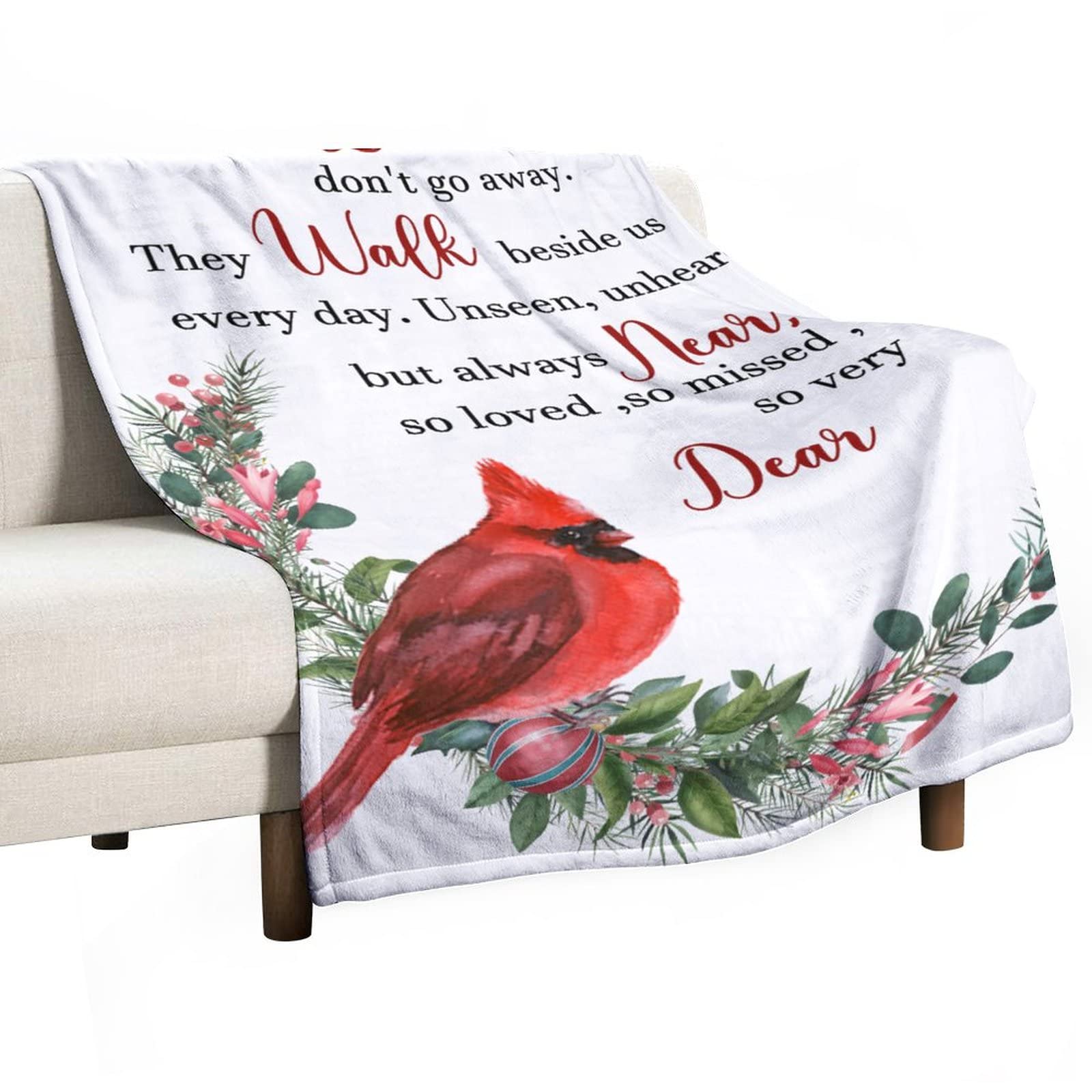 Couvertures en flanelle cadeau de condoléances plaid cardinal pour offrir à un proche