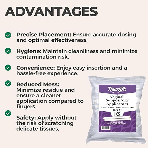 Miniatura 2 de Aplicadores de supositorios vaginales de plástico desechables aplicador de supositorios envueltos individualmente para mujeres, se adapta a la