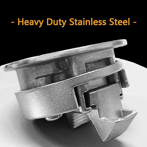 Miniatura 4 de Barco de acero inoxidable de 2 pulgadas redondo de acero inoxidable con cierre de leva, escotilla para puerta de cabina y cabina de caravana marina,