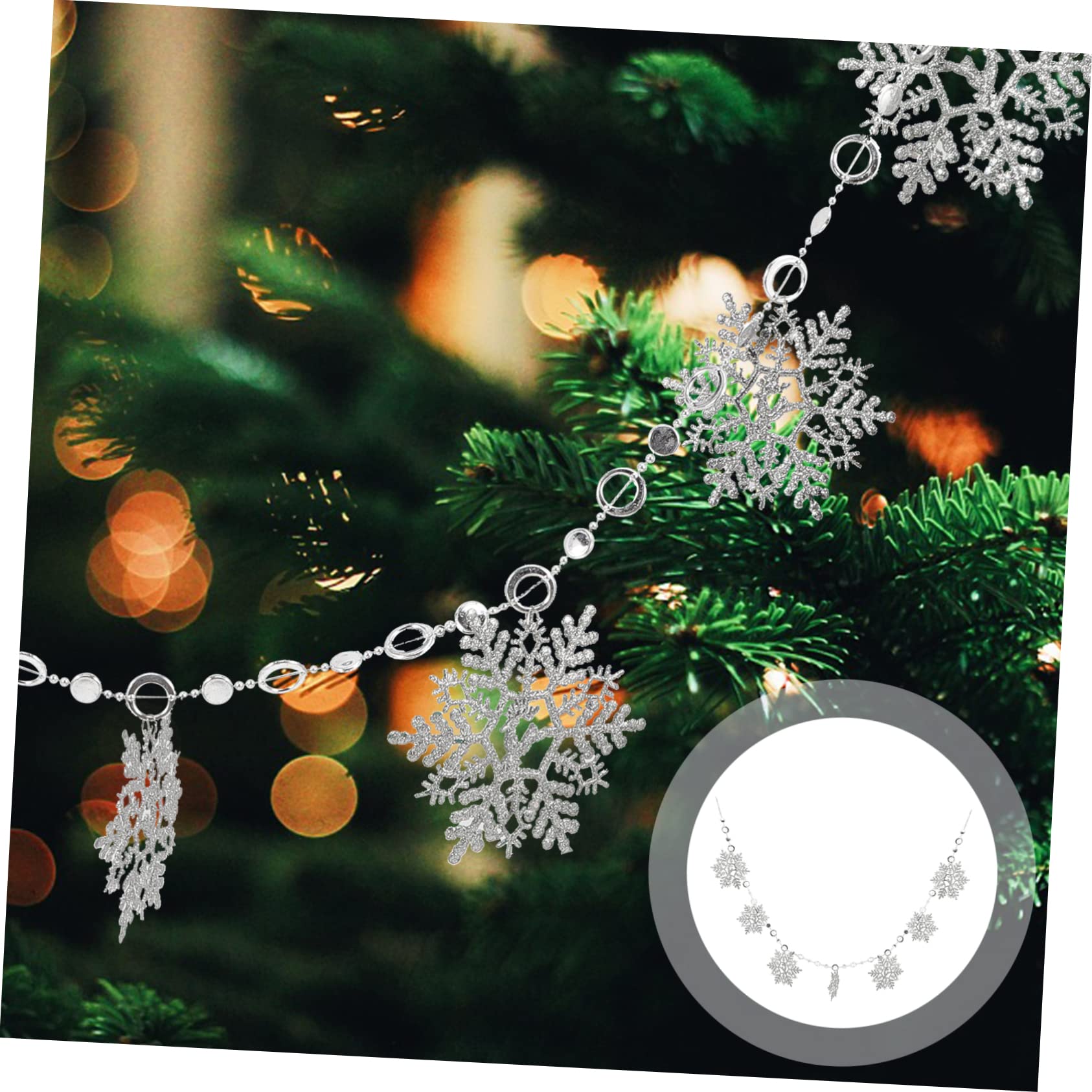 PRETYZOOM 6 Pièces Flocons De Neige De Noël Ornamnets Suspendus à l'arbre De Noël Décorations De en Plein Air Guirlande De Flocons De Neige Blancs Décor De Plastique