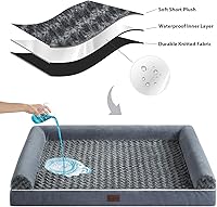 Vista 5 de BFPETHOME - Camas para perros grandes, cama ortopédica para perros medianos y grandes, gran cama para mascotas impermeable para sofá con funda