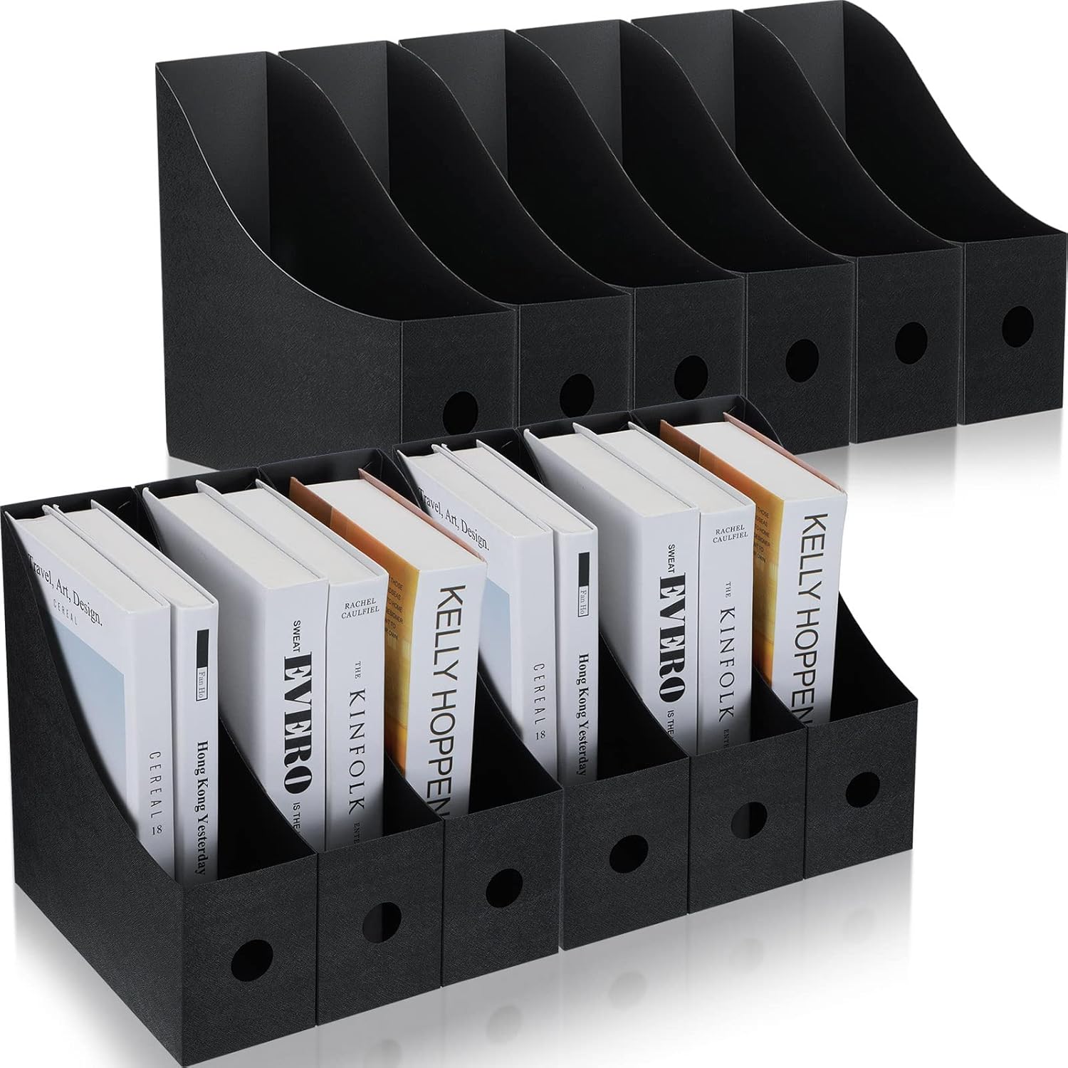 12 Pack Magazine File Holder Plastic Desk Organizer