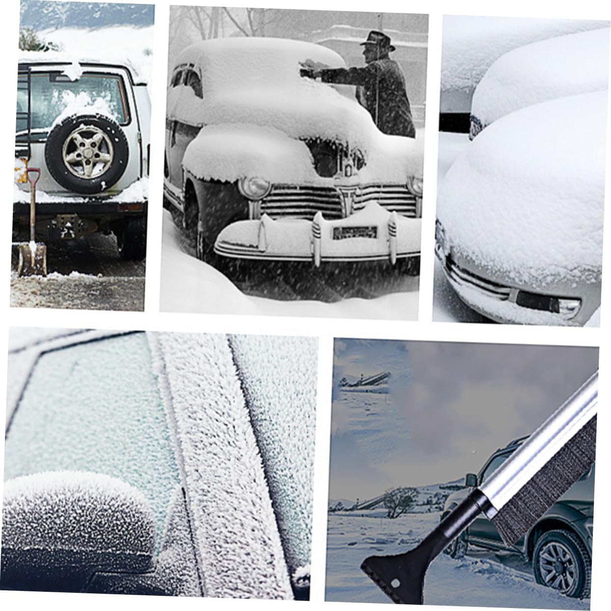 Extendable Aluminum Alloy Snow Brush Ice Scraper Tool for Snow Removal Low Temperature Resistant for Trucks