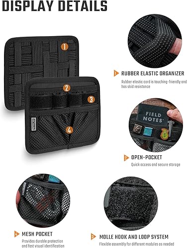 Vista 25 de TACTICAL_GEEK TCM4 Mini tablero organizador EDC, accesorios de mochila con panel trasero de gancho suave, panel de inserción de bolsa de TCM4-Rojo