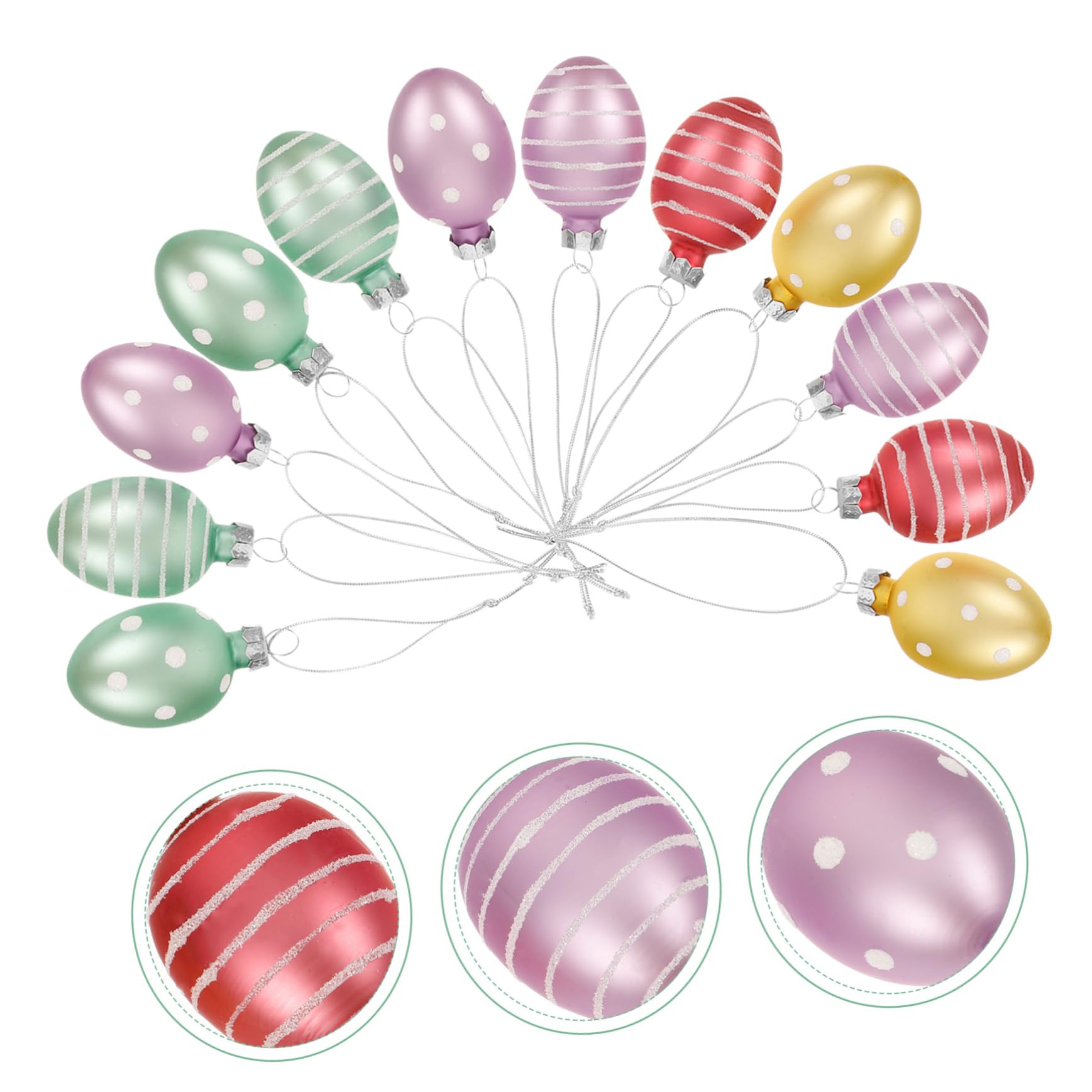 Amosfun 60pezzi Uova Di Pasqua Decorative Ornamenti Appesi Per Decorazioni Festive e Atmosfera Pasquale Elegante Per Casa e Giardino