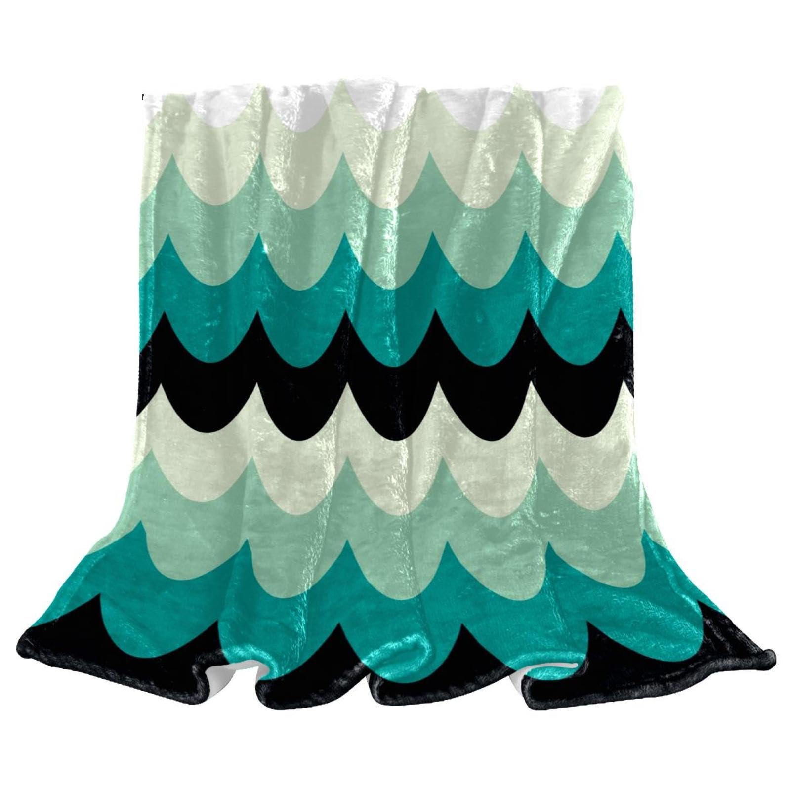 Couverture Polaire Écaille en Microfibre Chaude et Douce pour Canapé - 150x100cm
