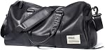 Gym Sac àuffle imperméable en cuir Grand Sacs de sport Voyage Sacs à jeun avec chaussures Compartiment Sac humide Weekender Overnight Bag Hommes Femmes