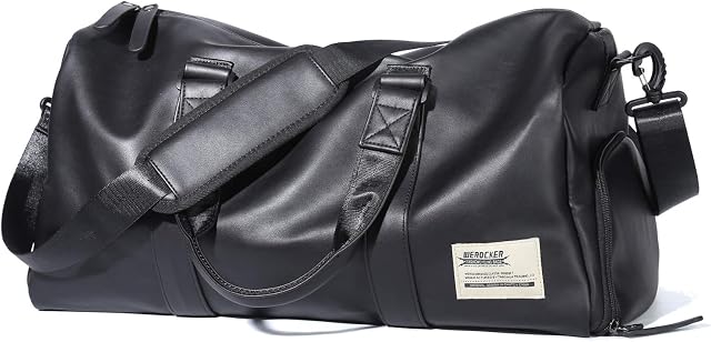 Gym Sac àuffle imperméable en cuir Grand Sacs de sport Voyage Sacs à jeun avec chaussures Compartiment Sac humide Weekender Overnight Bag Hommes Femmes