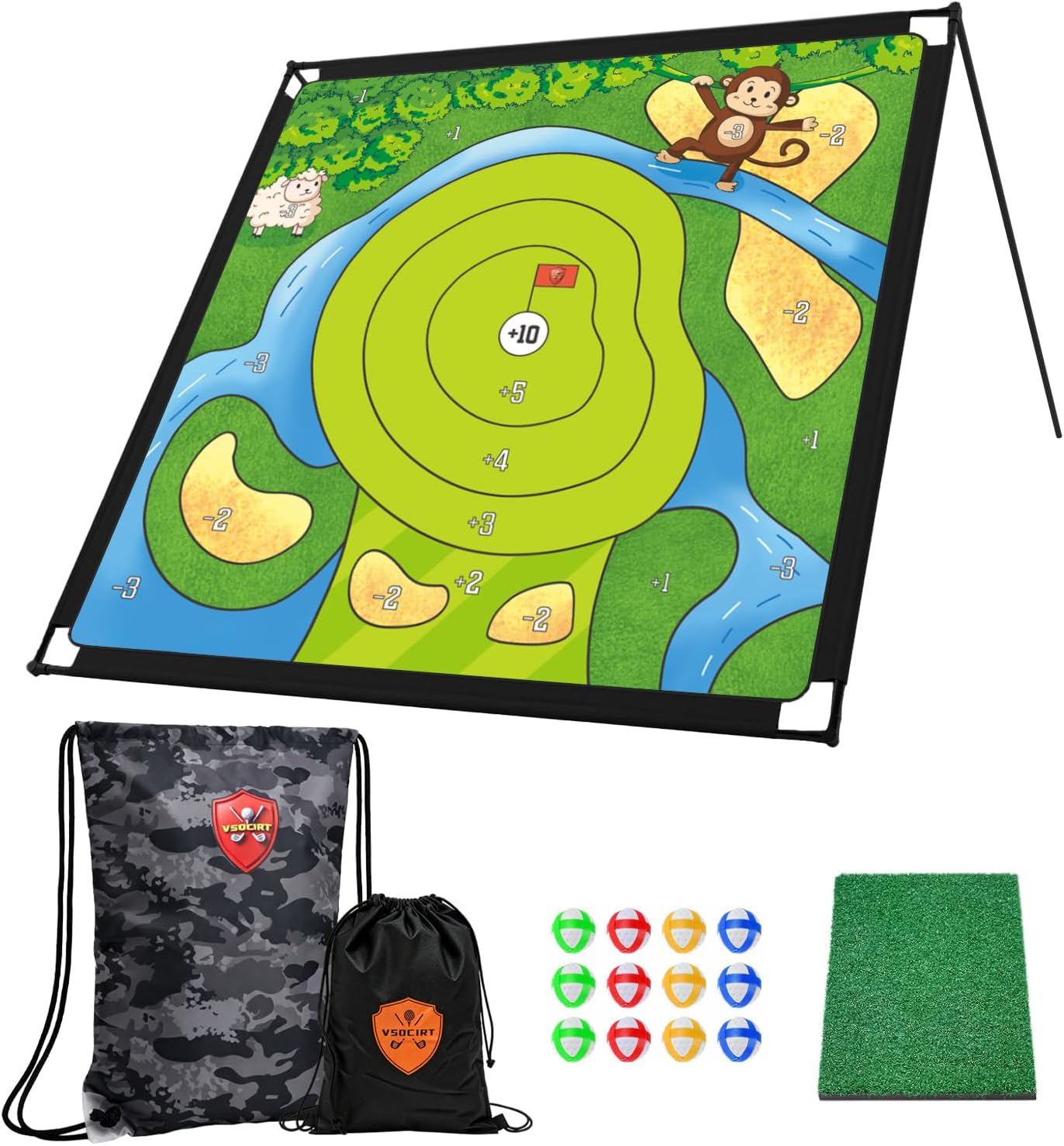 Golf Chipping Practice Game 78" x 78" Indoor Outdoor Games for Adult and Family Golf Training Set