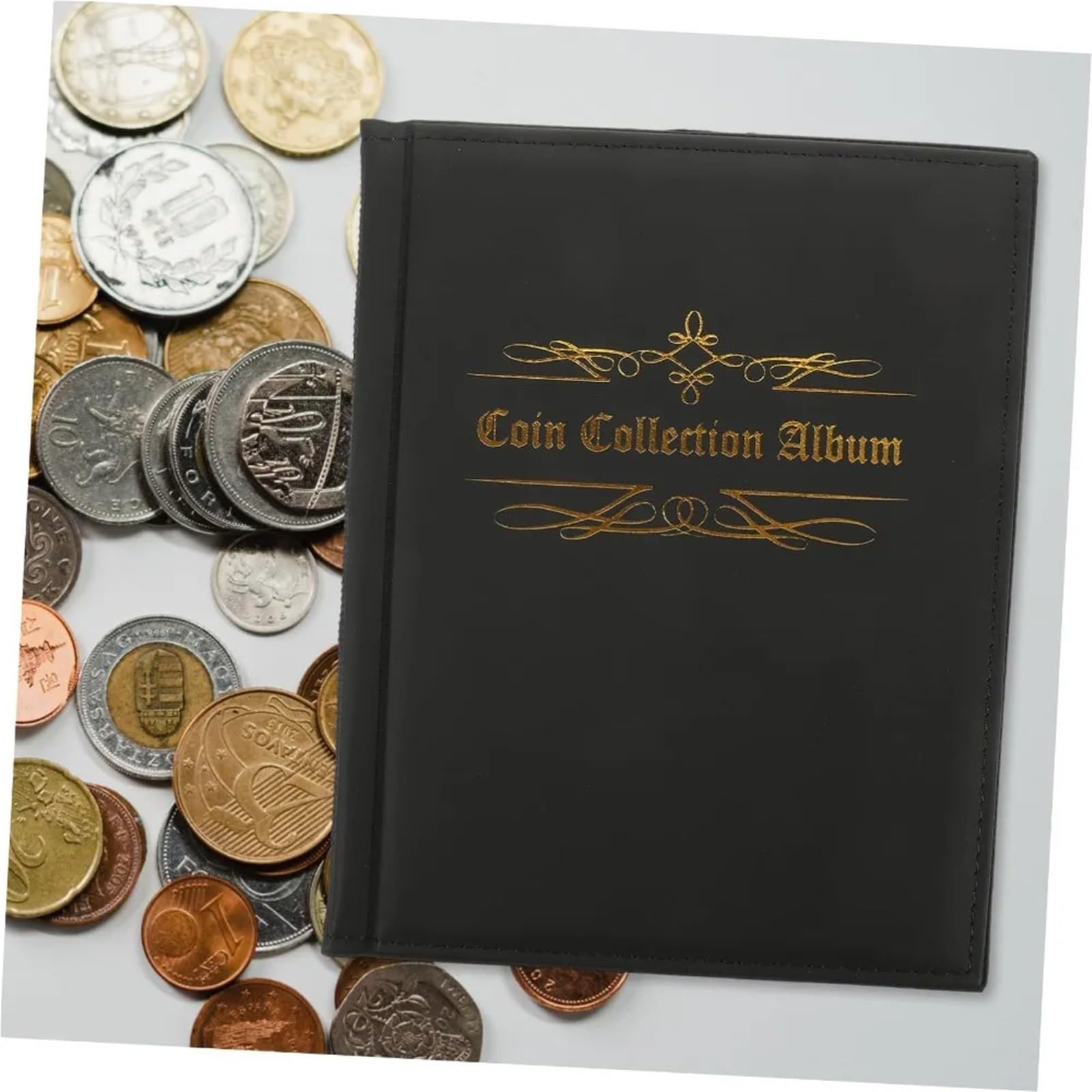Album Monedas 480 Coin Collectible Organizer Memorial Album Collector's Book Convenient Storage Display for Collectors(Dark Green)