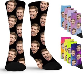 Custom Face Socks with Photo - Personalized Unisex Funny Face Socks Gifts for Women & Men