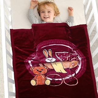 Signature New Born Baby and Kids Printed Fleece AC Blanket for Winter Ideal for Baby Boy and Baby Girl (0-5 Years,42X52 Inches, Balloon Purple)