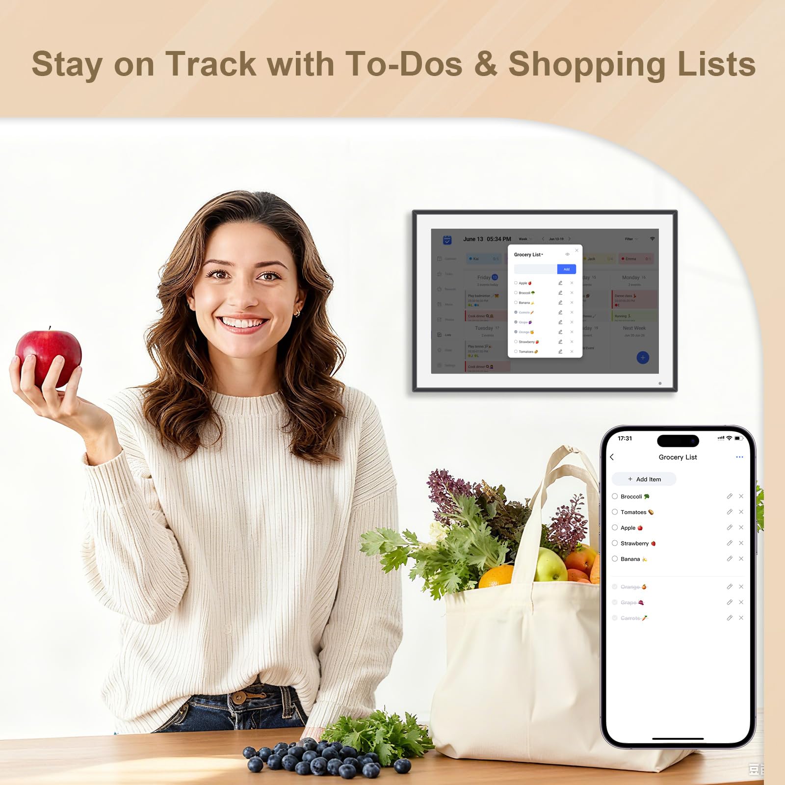 Amazon | 10.1インチのデジタルカレンダー&雑用チャート、スマート
